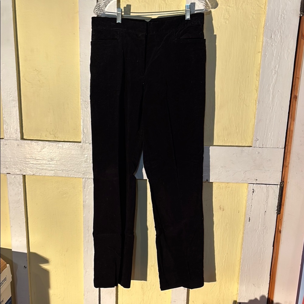 Black super fine corduroy Straight-Leg Pants
